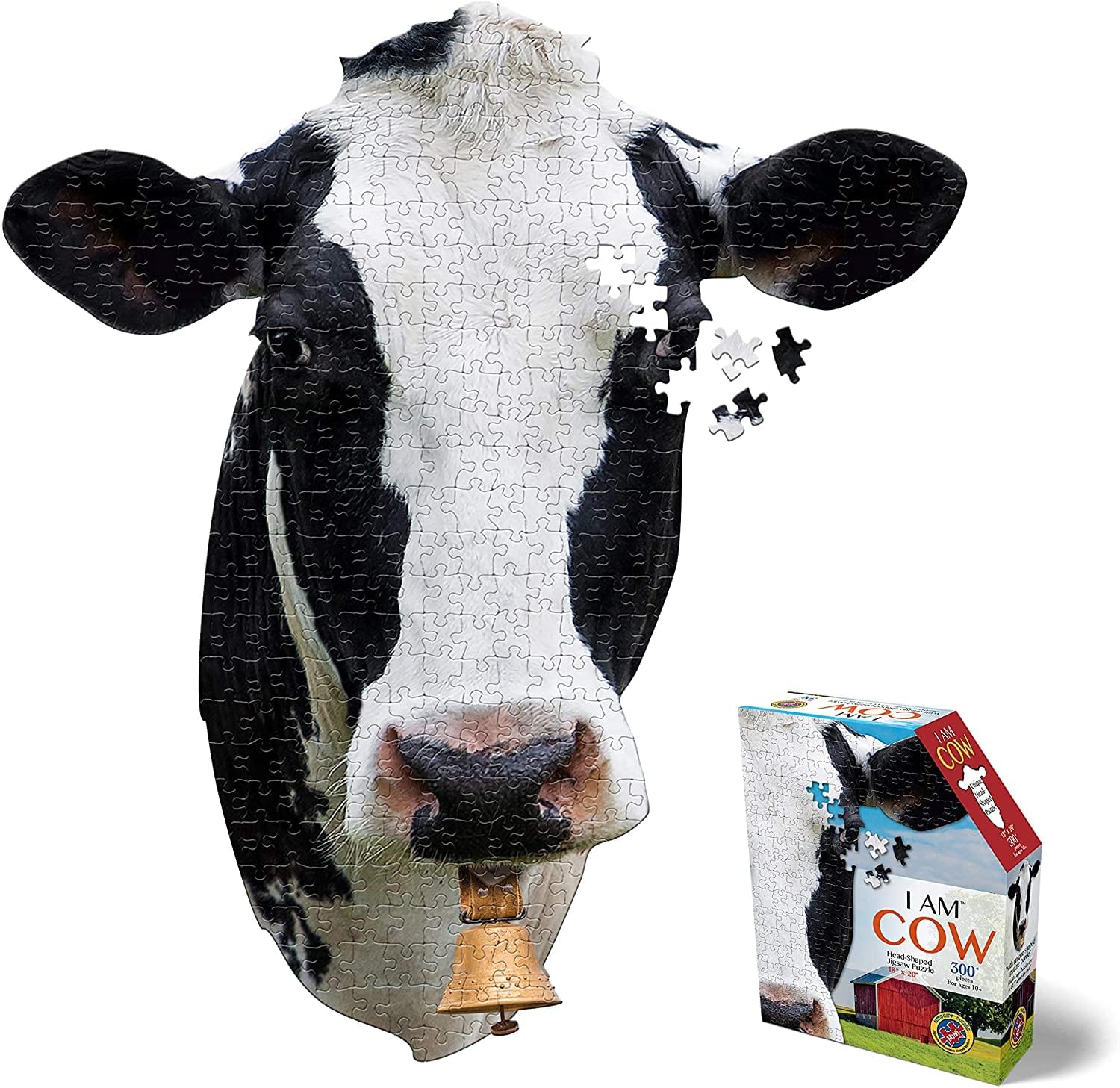 I AM Cow 300 Piece Animal Head-Shaped Jigsaw Puzzle