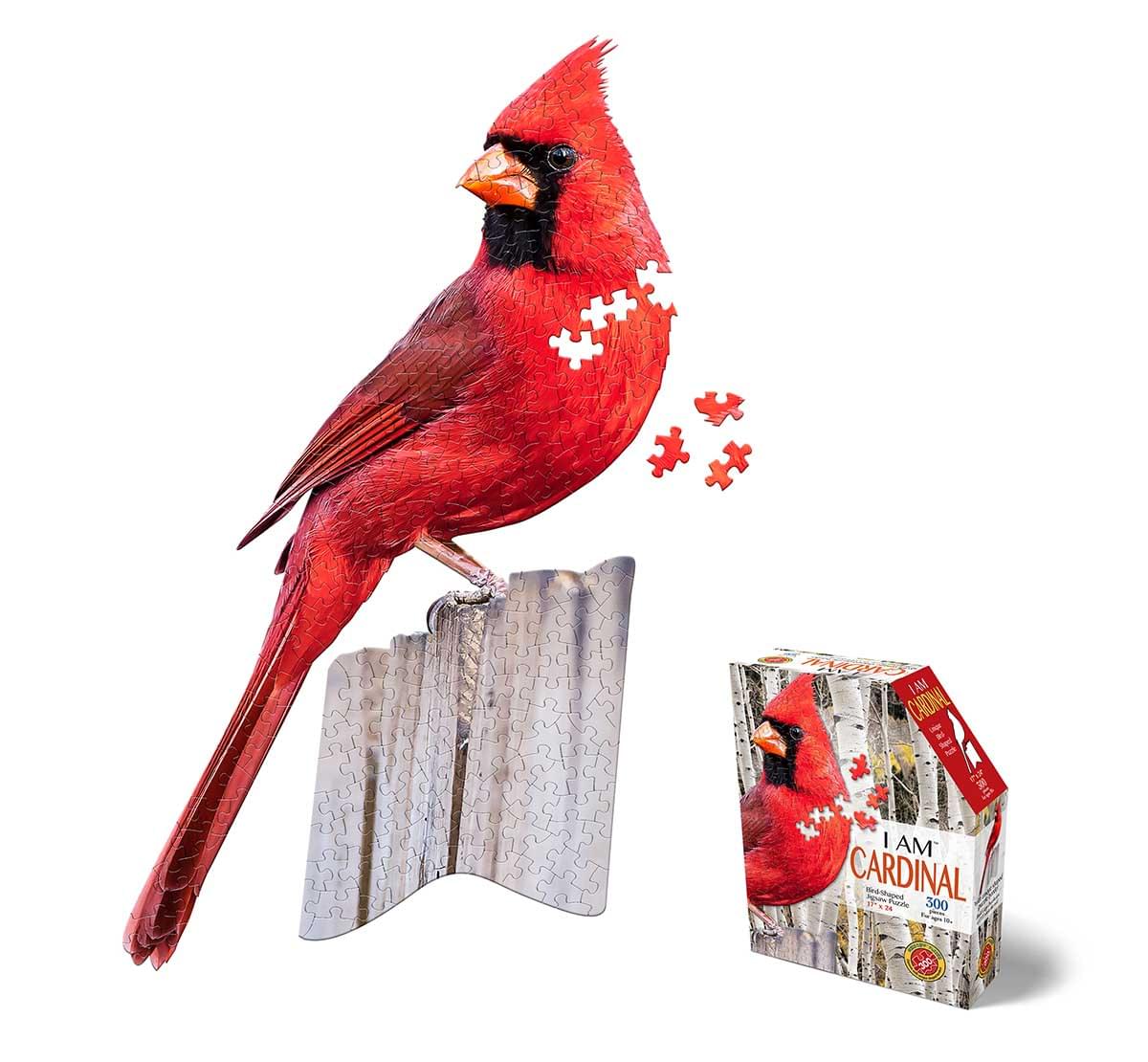 I AM Cardinal 300 Piece Animal Head-Shaped Jigsaw Puzzle