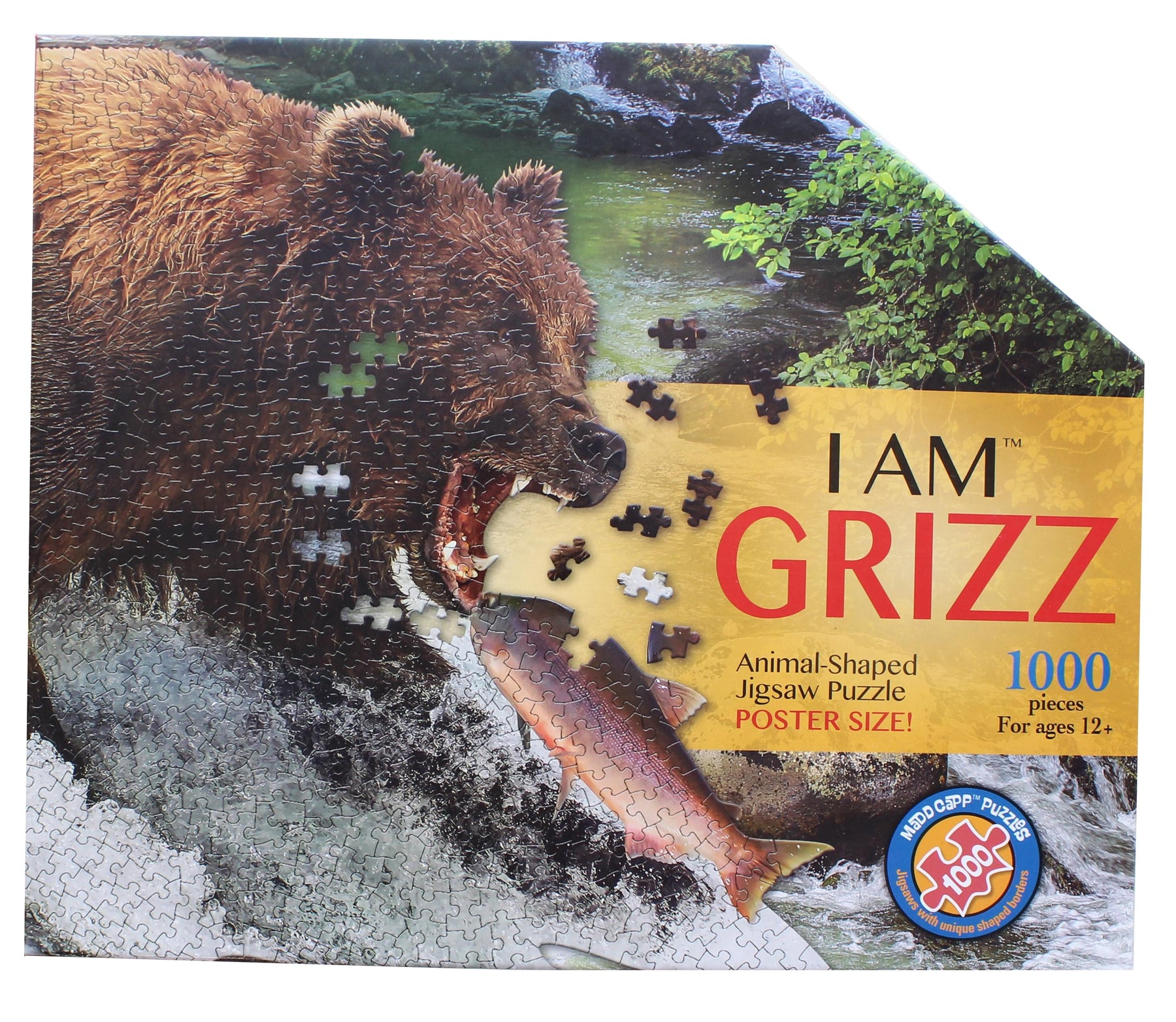 I AM Grizz 1000 Piece Animal-Shaped Jigsaw Puzzle