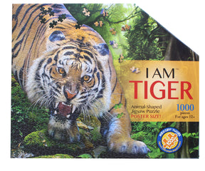 I AM Tiger 1000 Piece Animal-Shaped Jigsaw Puzzle