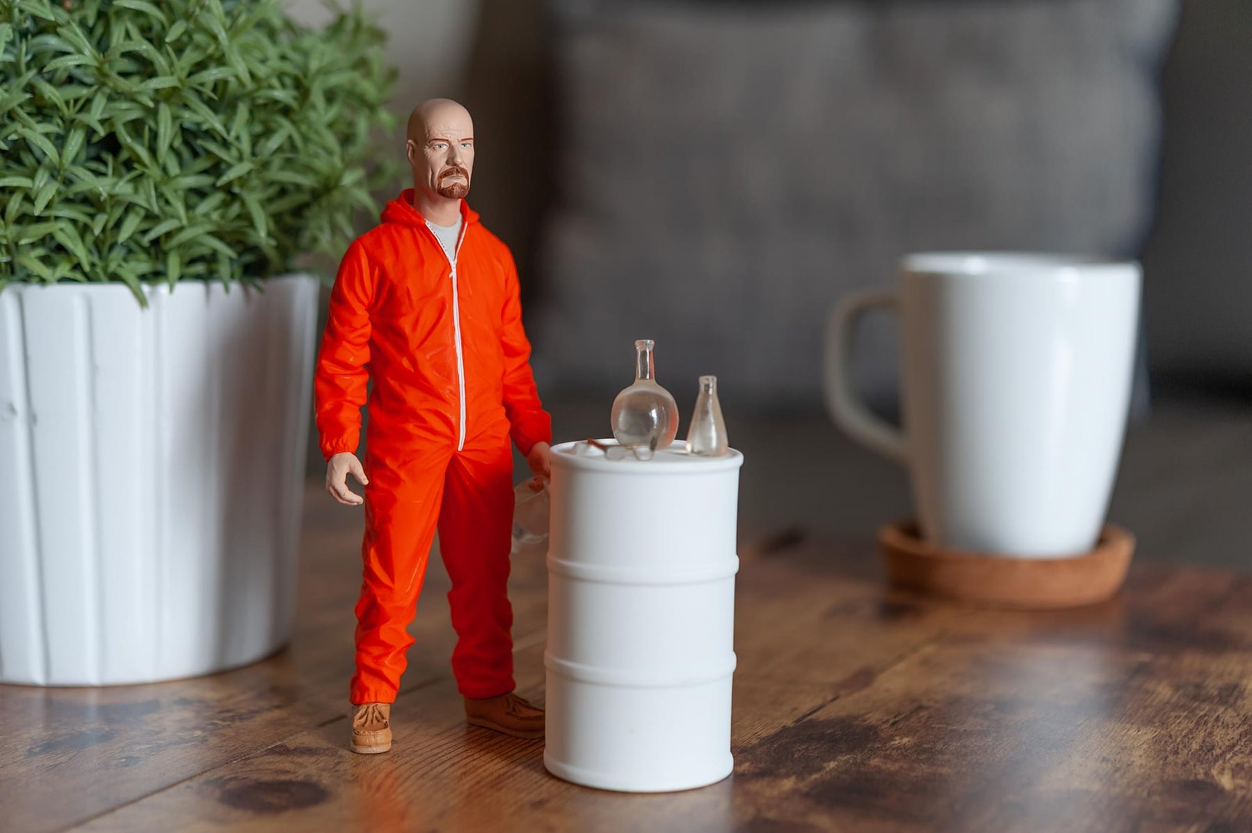 Breaking Bad Walter White In Orange Hazmat Suit Figure | Measures 6 Inches Tall