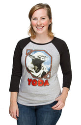 Star Wars Retro Yoda Women's Raglan T-Shirt