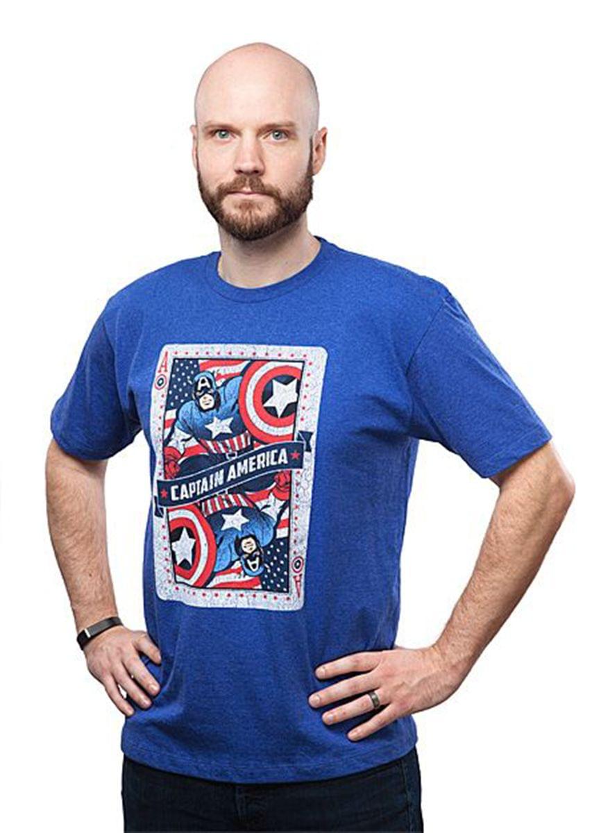 Captain America "Ace of Avengers" Adult T-Shirt