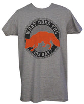 What Does The Fox Say Emblem T-Shirt Adult: Heather Grey