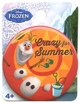 Disney's Frozen 1.5" Button: "Olaf Crazy For Summer"