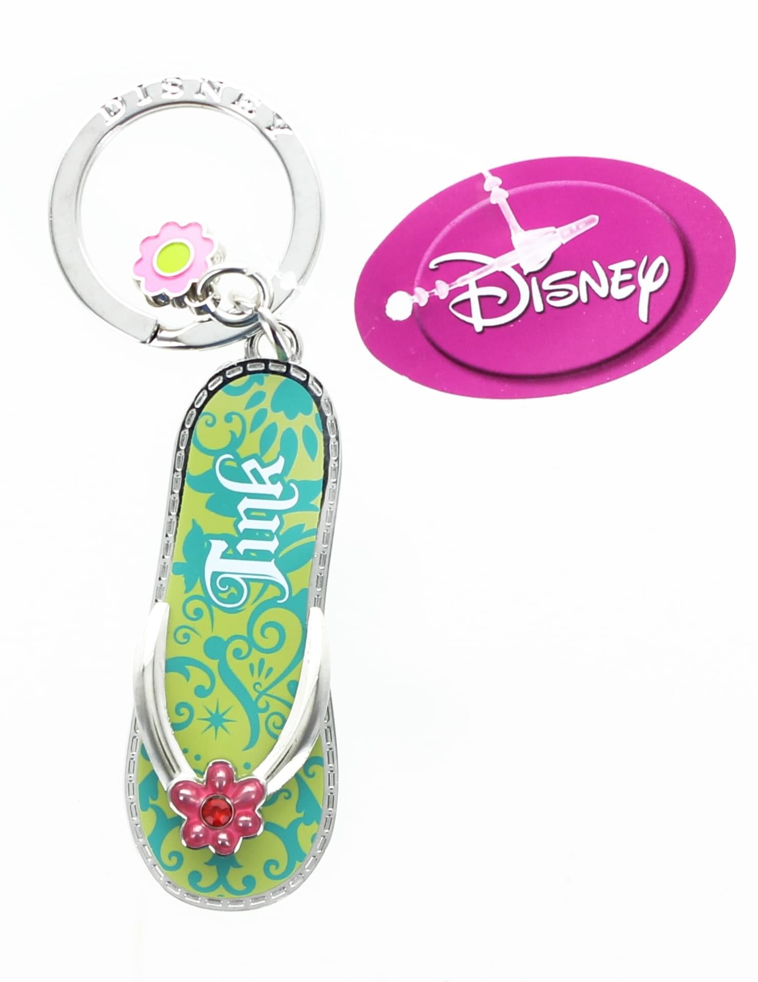 Disney Tinker Bell Green Flip Flop Pewter Key Ring