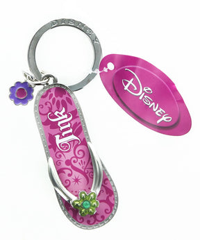 Disney Tinker Bell Pink Flip Flop Pewter Key Ring