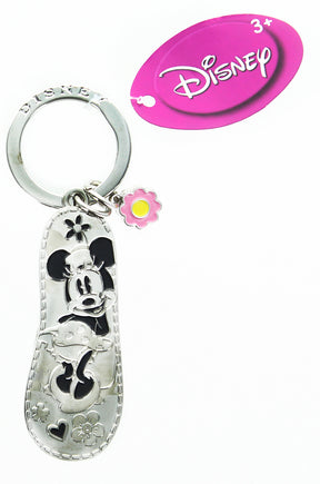 Disney Minnie Mouse Orange Flip Flop Pewter Key Ring
