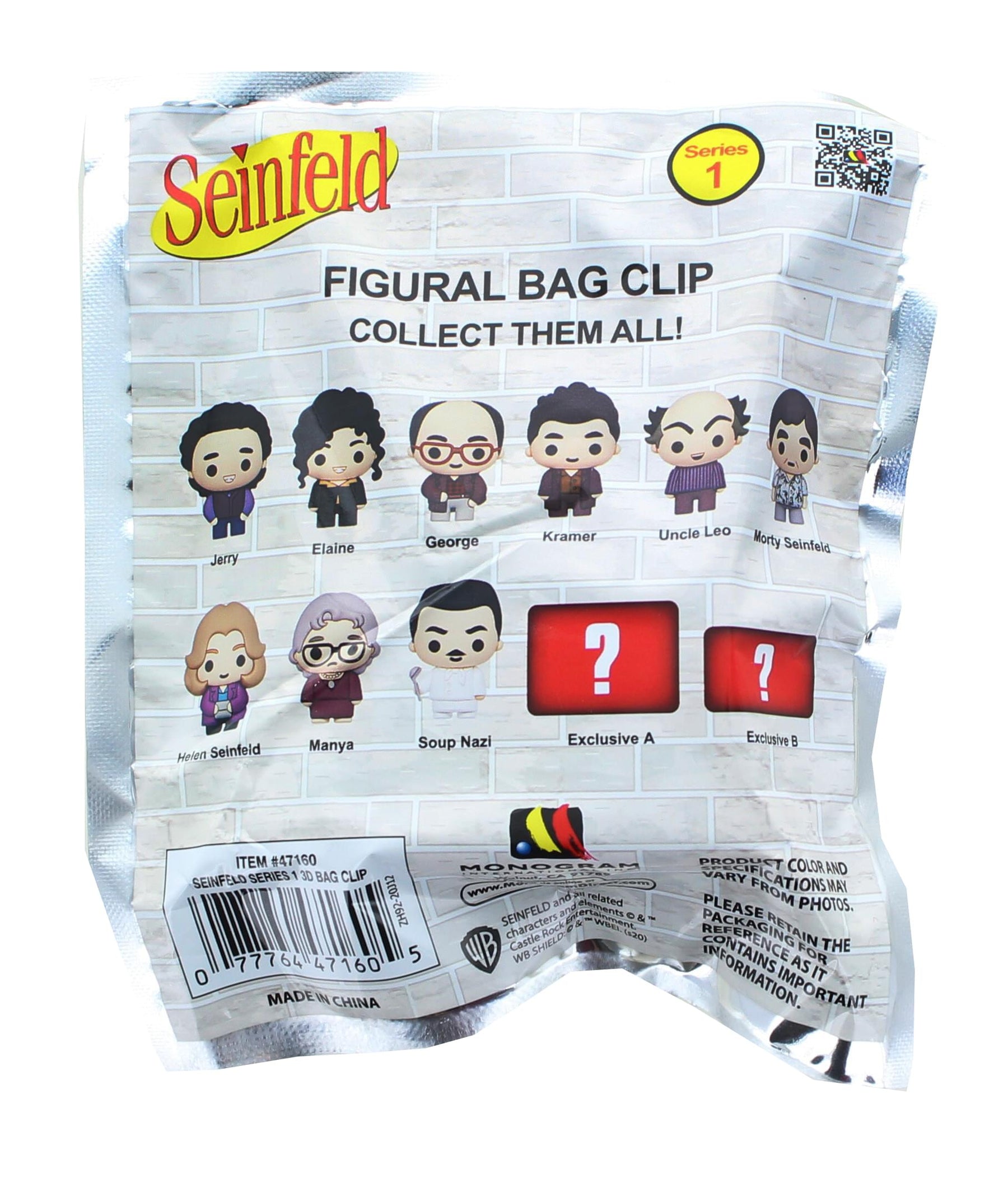 Seinfeld Series 1 Blind Bagged 3D Foam Figural Bag Clip | 1 Random