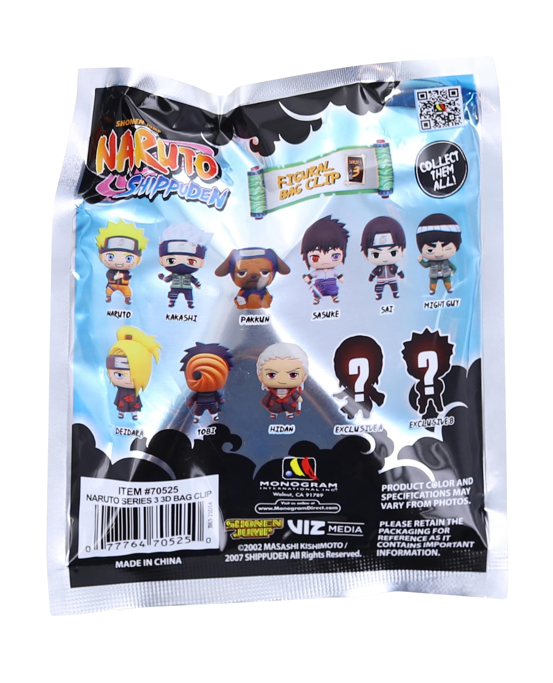 Naruto Series 3 3D Foam Bag Clip | One Random