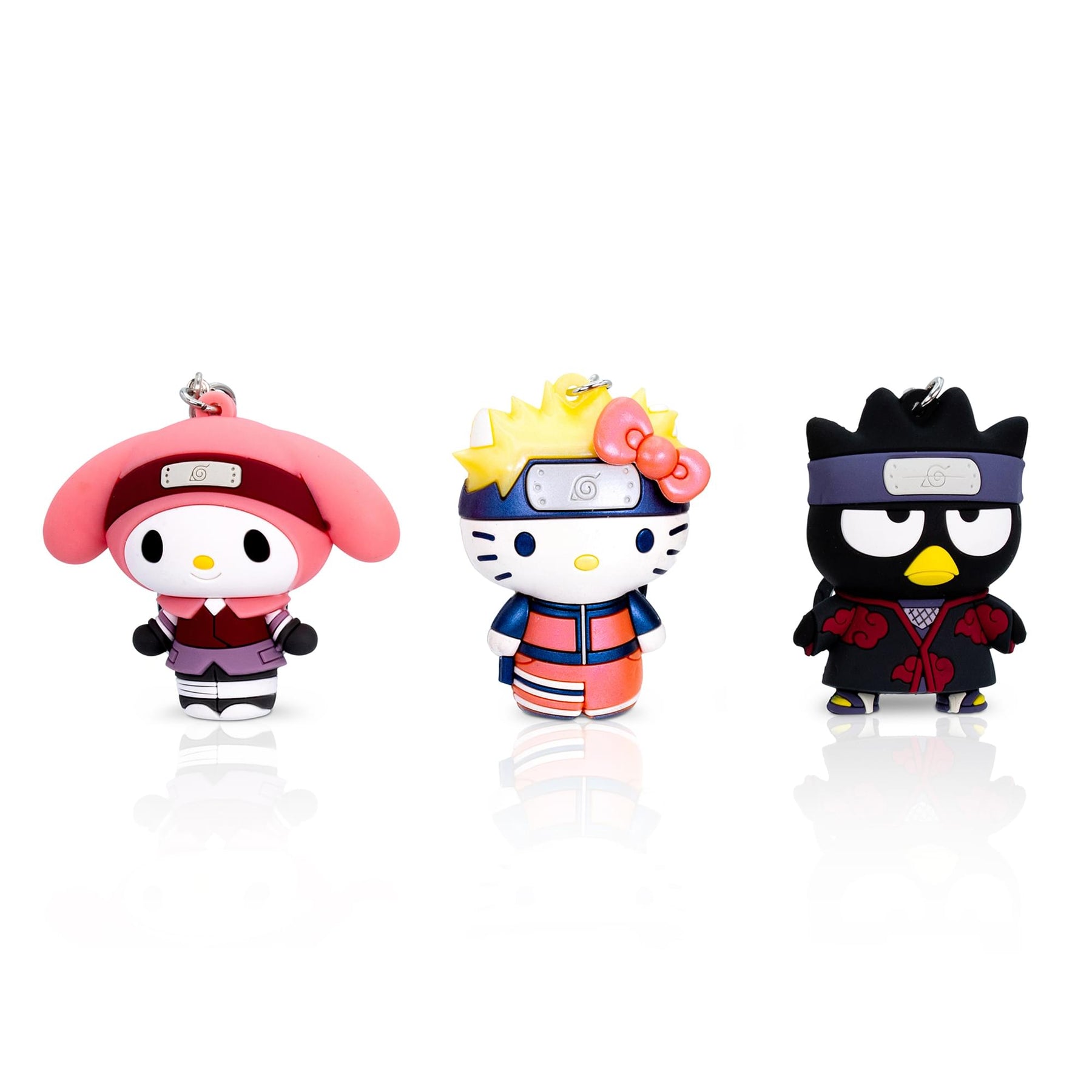 Hello Kitty x Naruto 3D Foam Figural Bag Clip 3-Piece Set