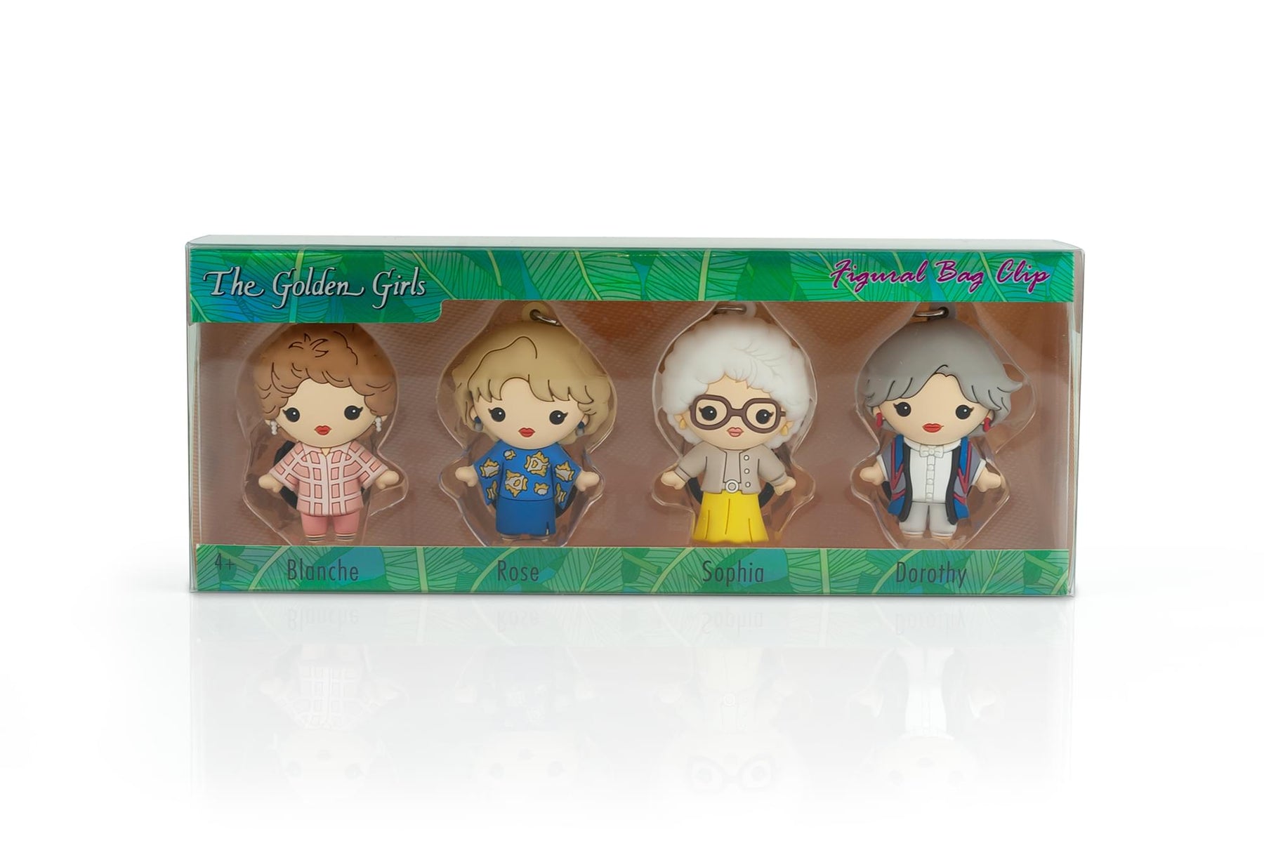 The Golden Girls 4-Piece Foam Figural Backpack Clip Figure Box Set Toynk Exclusive