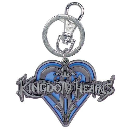 Disney Kingdom Hearts Logo Blue Heart Key Ring