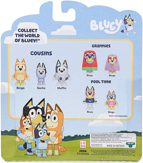 Bluey Cousins Action Figure 3 Pack | Bingo | Muffin | Socks