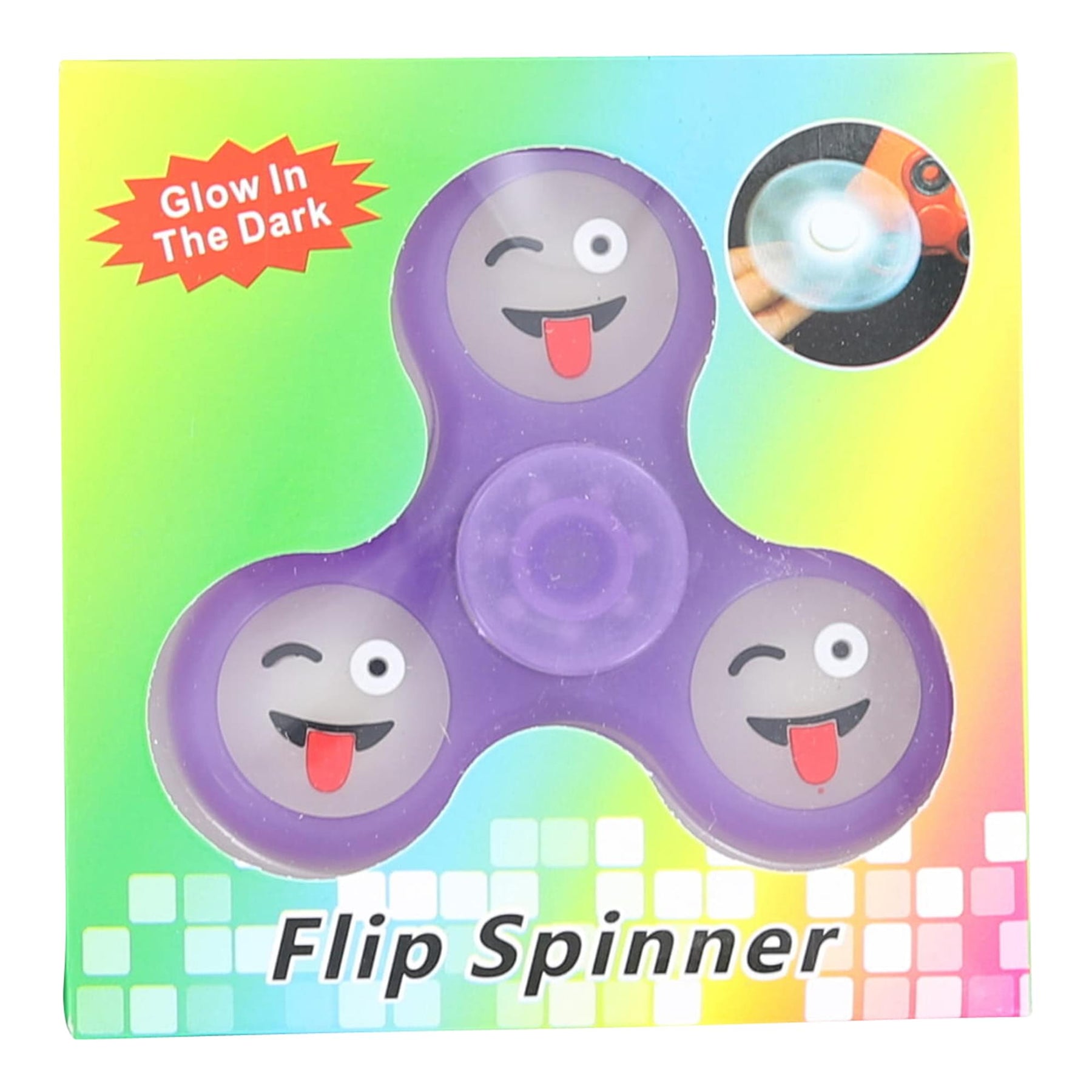 Glow In Dark Emoji Fidget Spinner | Purple