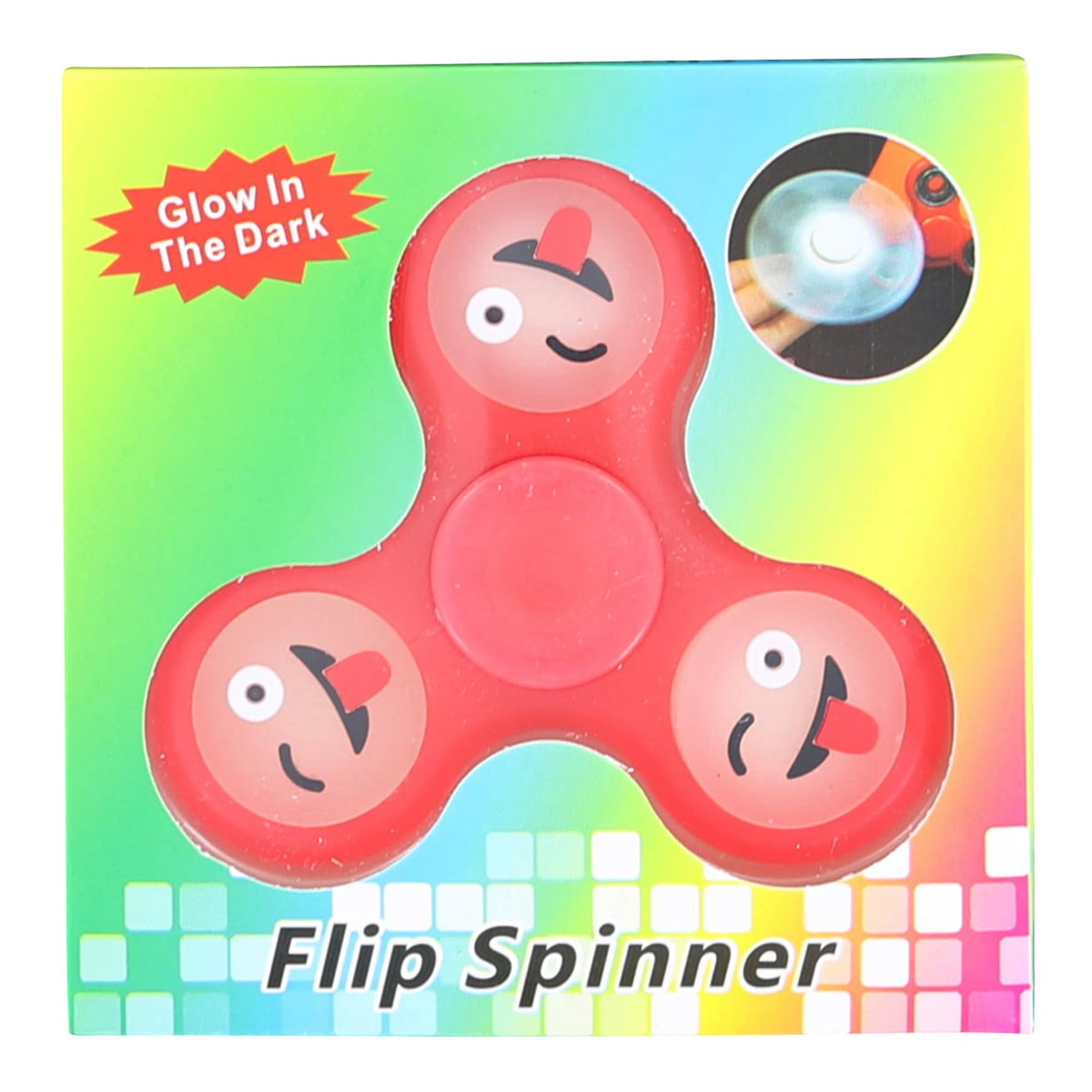 Glow In Dark Emoji Fidget Spinner | Red Winky