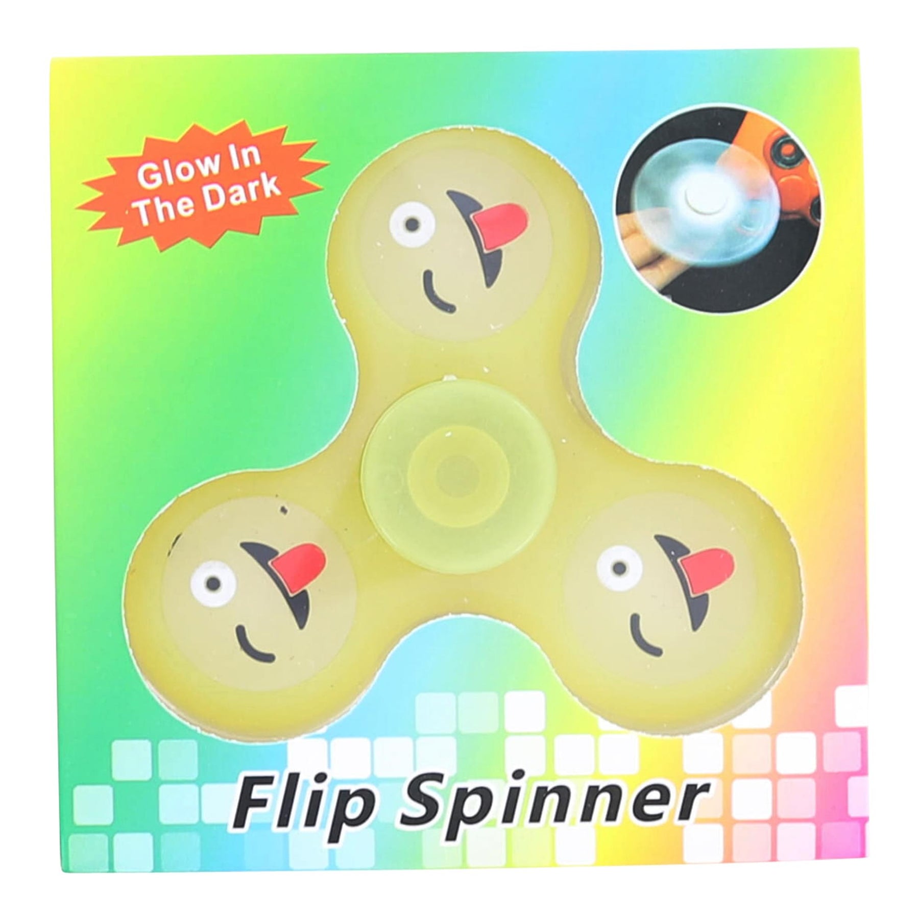Glow In Dark Emoji Fidget Spinner | Yellow Winky