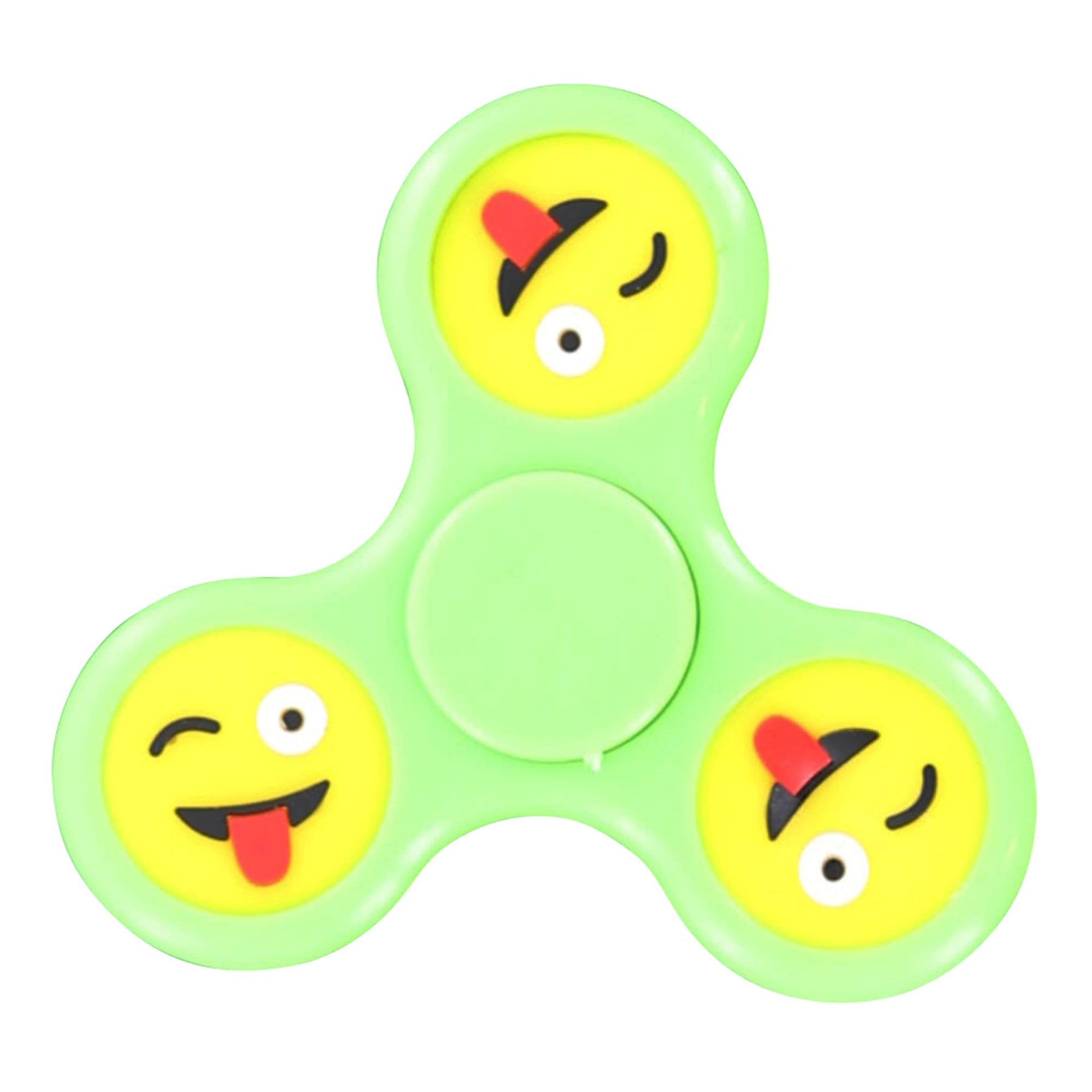 Emoji Solid Color Fidget Spinner | Green with Wink/Tongue
