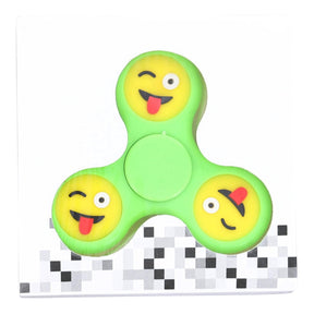 Emoji Solid Color Fidget Spinner | Green with Wink/Tongue