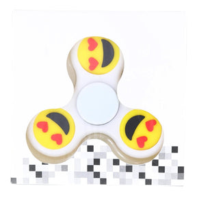 Emoji Solid Color Fidget Spinner | White with Love Eyes