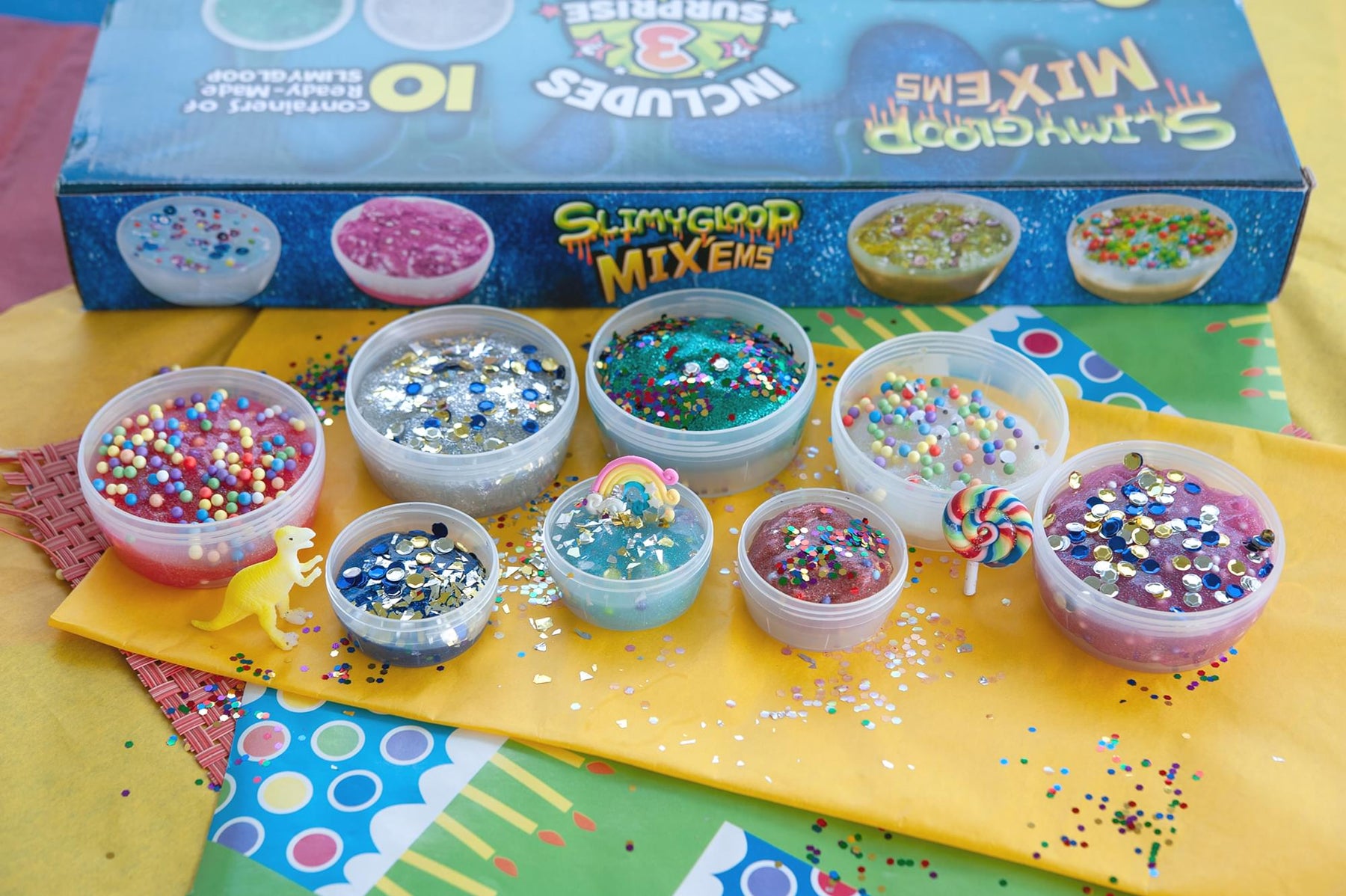 SlimyGloop Laboratory Slime Kit: Make 5 Fun Creations With Glitter, Beads,  Confetti and More 