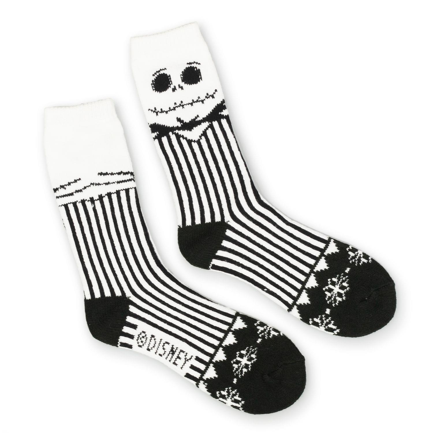 Jack Skellington Nightmare Before Christmas Striped Sweater Socks size 10-13