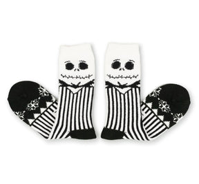 Jack Skellington Nightmare Before Christmas Striped Sweater Socks size 10-13