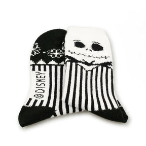 Jack Skellington Nightmare Before Christmas Striped Sweater Socks size 10-13