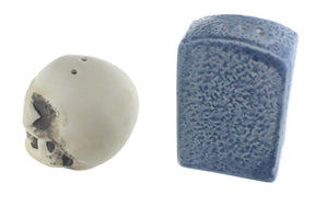 Graveyard Skull and Tombstone Salt and Pepper Shakers