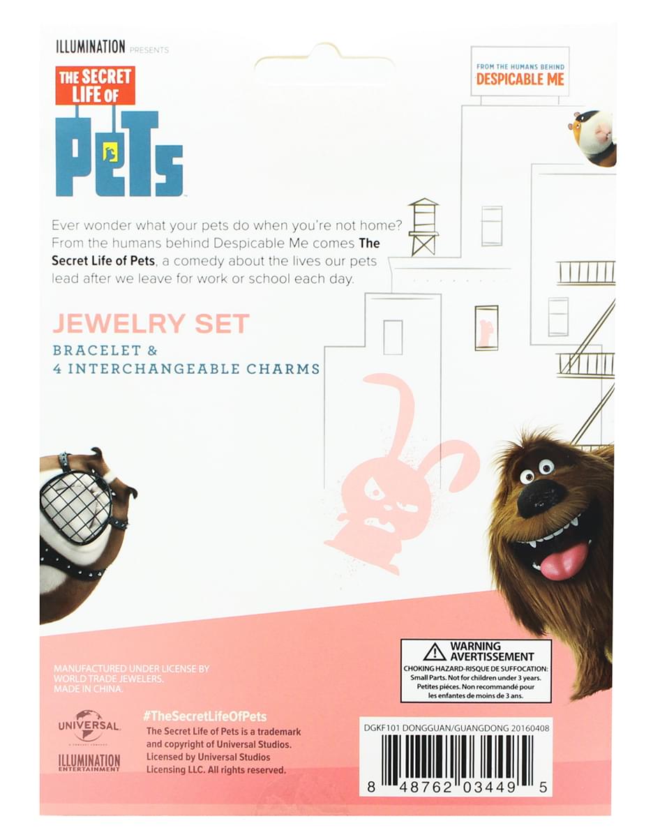 The Secret of Life of Pets Jewelry Set Bracelet & 4 Charms