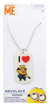 Despicable Me Dog Tag Necklace - I Love Minions