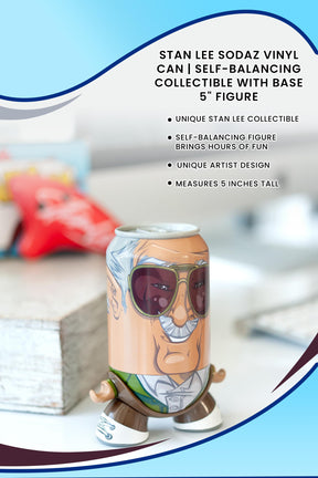 Stan Lee SodaZ Vinyl Can | Self-Balancing Collectible With Base | 5" Figure