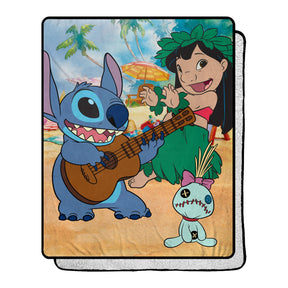 Disney Lilo & Stitch Tropical Mix 40 x 50 Inch Silk Touch Throw Blanket
