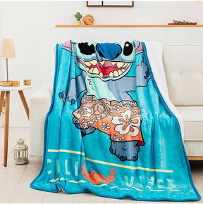 Disney Lilo & Stitch Chill Out 60 x 80 Inch Silk Touch Sherpa Throw Blanket