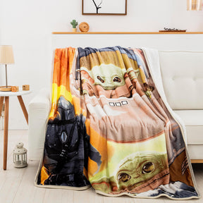 Star Wars The Mandalorian Longest Journey 60 x 80 Inch Silk Touch Throw Blanket