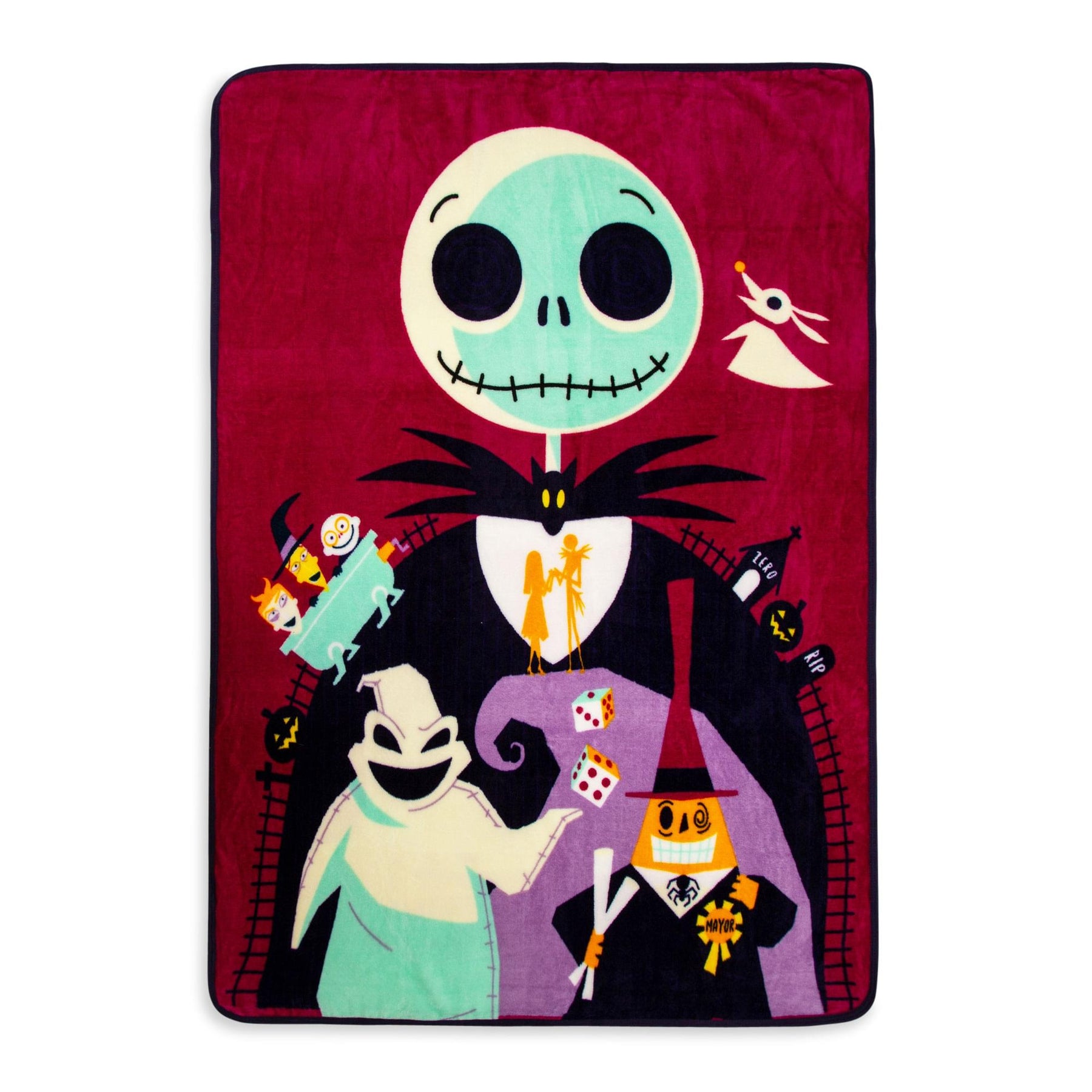 Nightmare Before Christmas Psychedelic 46 x 60 Inch Silk Touch Throw Blanket