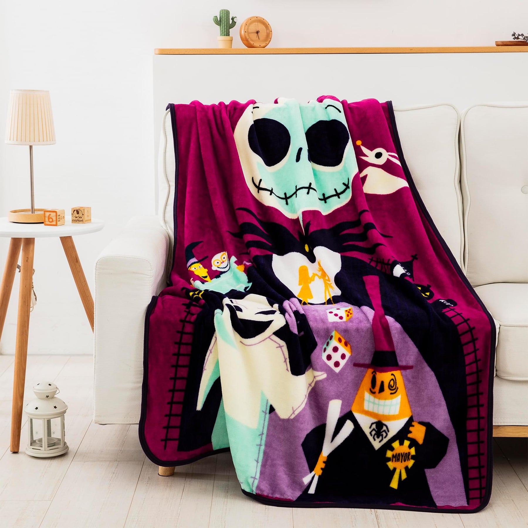 Nightmare Before Christmas Psychedelic 46 x 60 Inch Silk Touch Throw Blanket