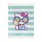 Hello Kitty Popsicle 50 x 60 Inch Beach Throw with Tassels