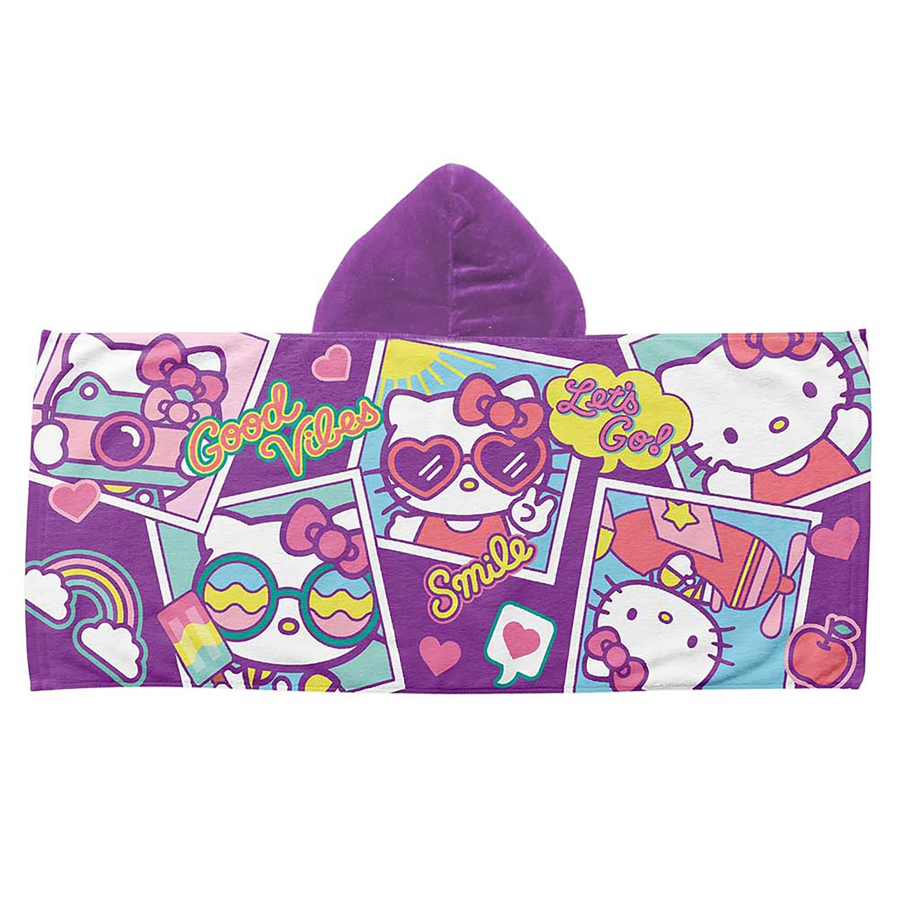 Hello Kitty Lets Go 22 x 51 Inch Kids Hooded Beach Towel