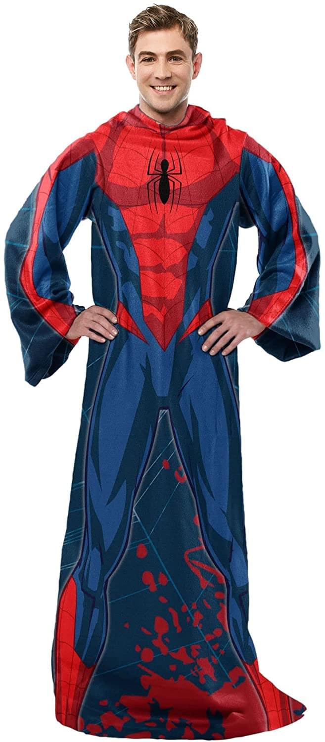 Marvel Spider-Man Adult Silk Touch Comfy Throw Blanket with Sleeves