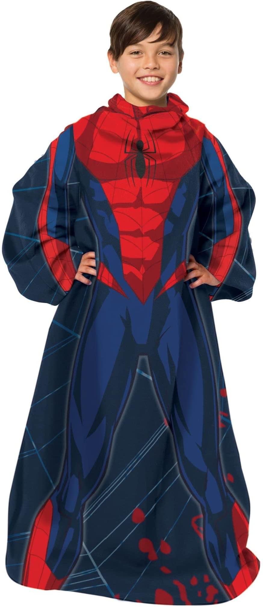 Marvel Spider-Man Youth Silk Touch Comfy Throw Blanket with Sleeves