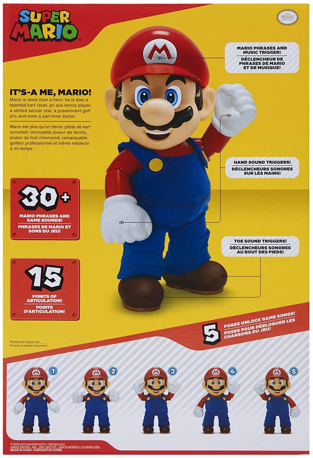 Super Mario It's-A Me, Mario! Talking 12 Inch Figure | 30+ Phrases and Sounds