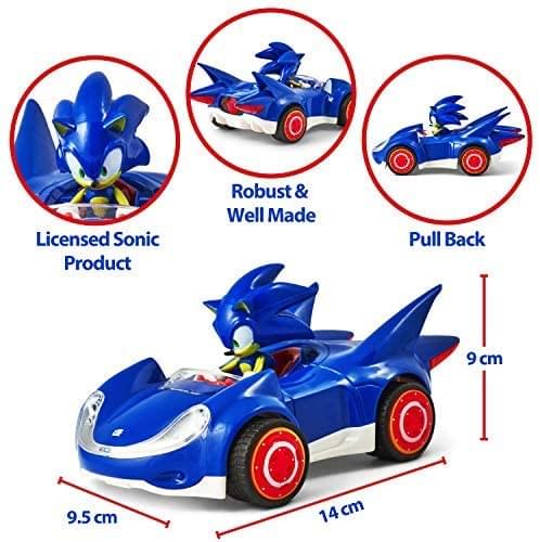 thumbnail image 2 of Sonic The Hedgehog 4" Pull Back Race Car - SEGA Mini Speed Racer Toy For Boys 3+ 2 of 6