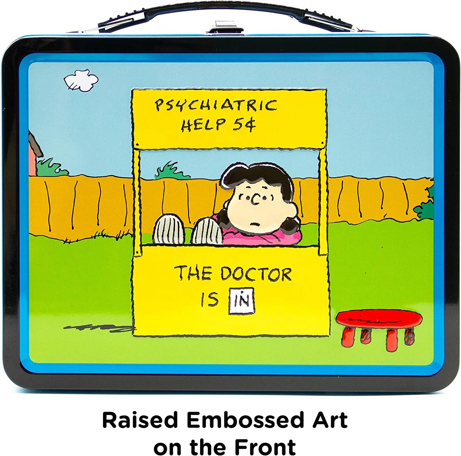 Peanuts Lucy Psychiatrist Retro Tin Storage Box