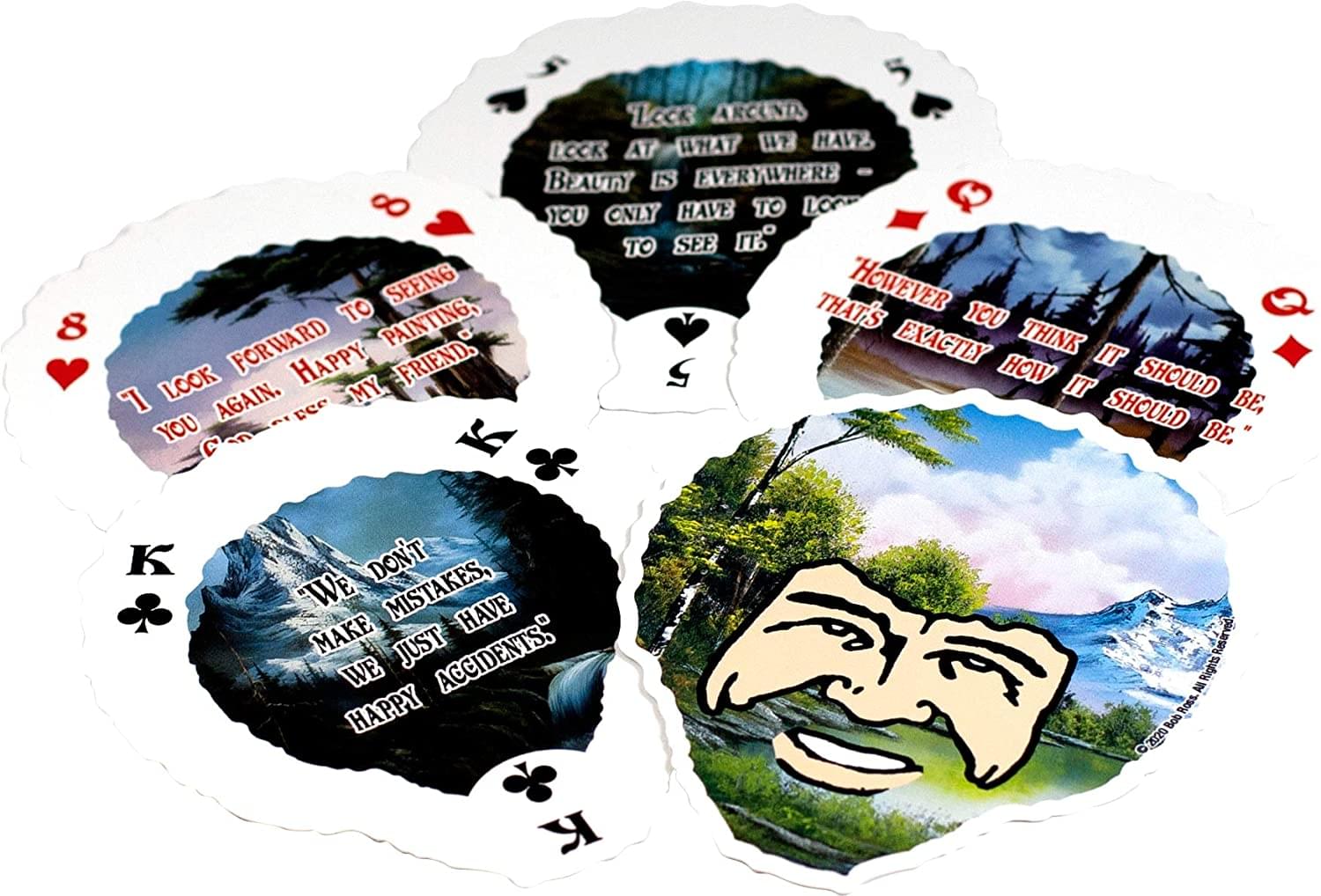 Bob Ross-Shaped Playing Cards | 52 Card Deck + 2 Jokers