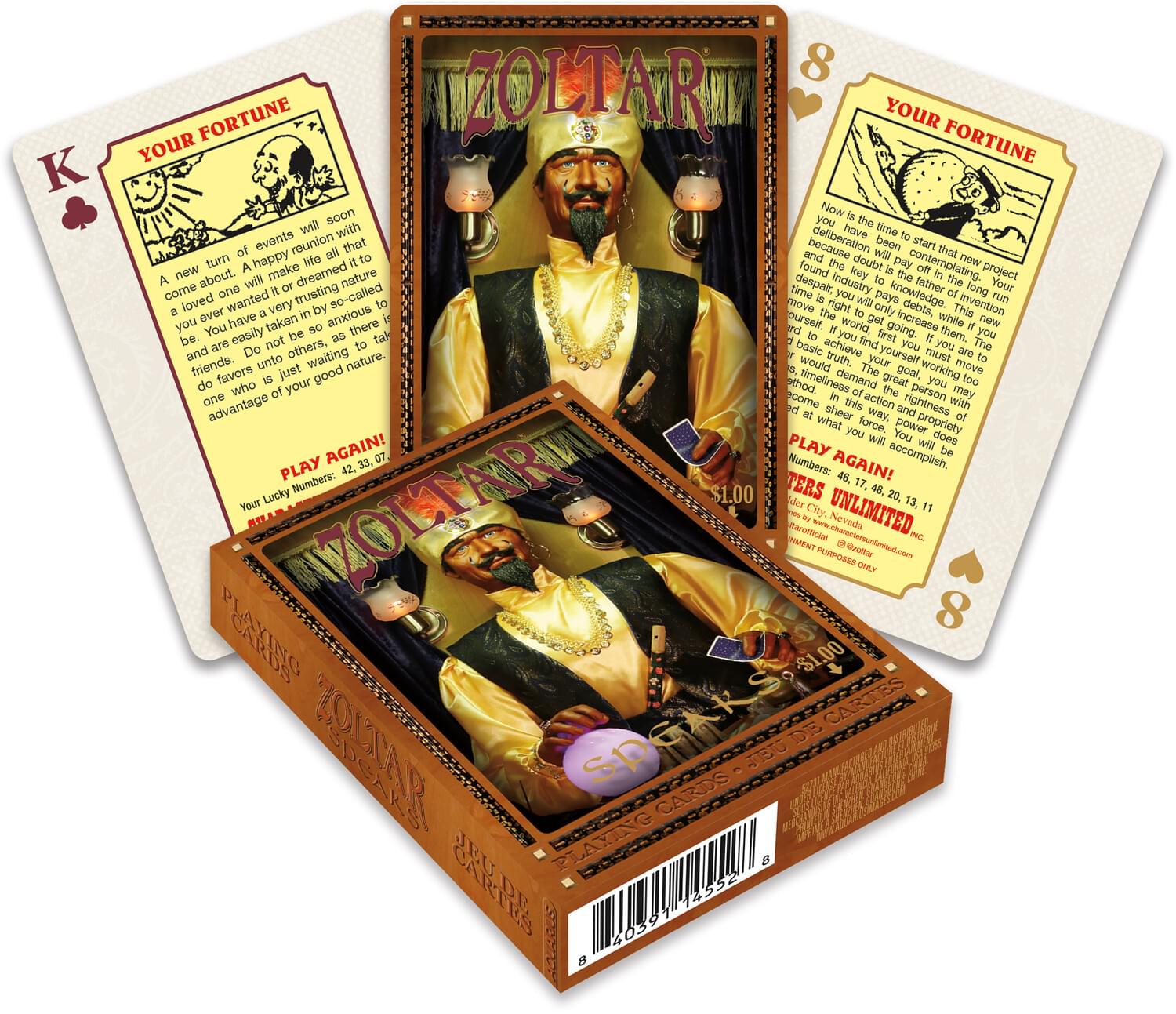 Zoltar Fortunes Playing Cards | 52 Card Deck + 2 Jokers