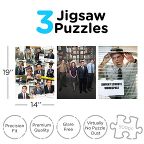 The Office 500 Piece Jigsaw Puzzle 3-Pack