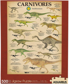 Smithsonian Carnivore Dinosaurs 500 Piece Jigsaw Puzzle