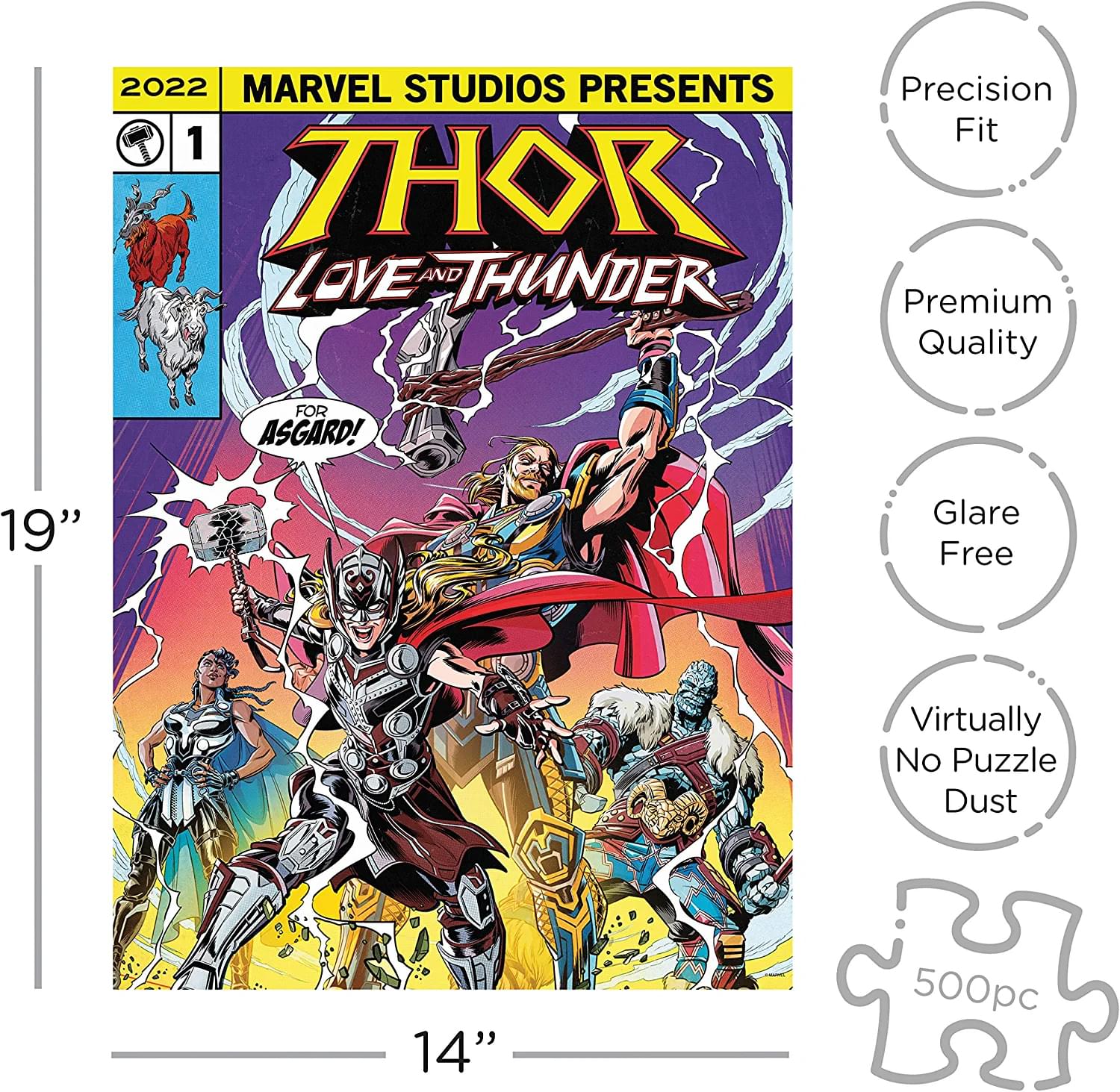 Marvel Thor Love and Thunder Comic 500 Piece Jigsaw Puzzle