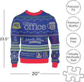 The Office Ugly Christmas Sweater Shaped 1000 Piece Jigsaw Puzzle